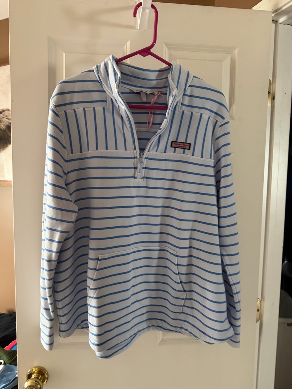 Vineyard Vines The Shep Light Blue Stripe Quarter-Zip